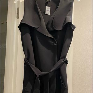 Timeless Ann Taylor sleeveless trench dress, NWT, black, size 12P.